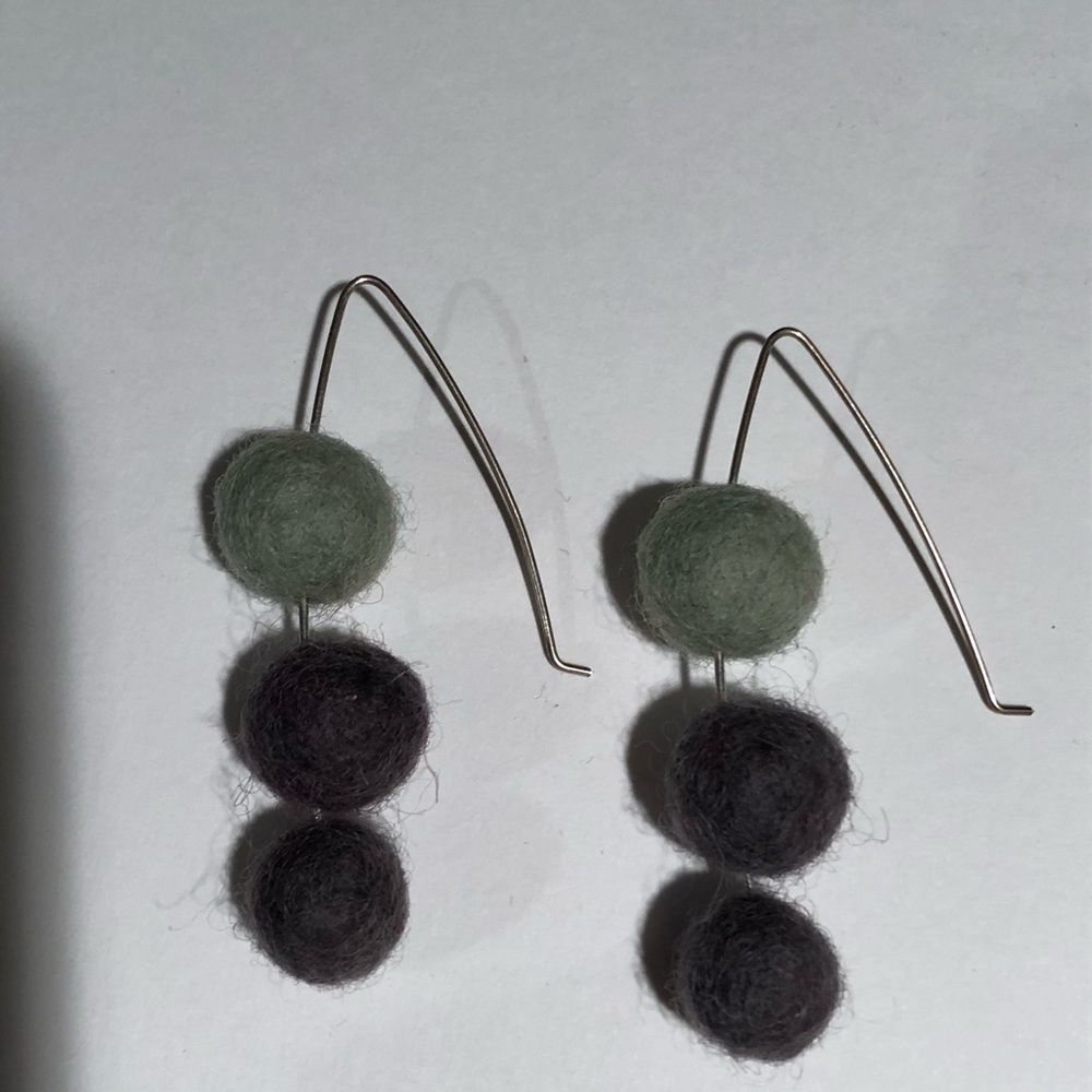 Sterling silver and felt earrings